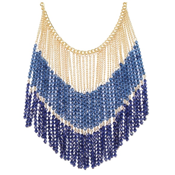 🎁 Two Tone Handmade Fringe Crystal Necklace - Picture 12 of 16